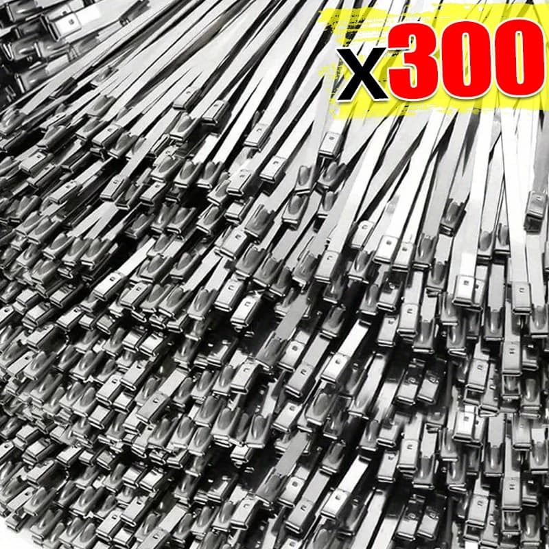 20/300 pezzi fascette in metallo meccanismo autobloccante sicuro fascette per cavi in acciaio inossidabile per involucro di scarico garage dispositivi di fissaggio esterno