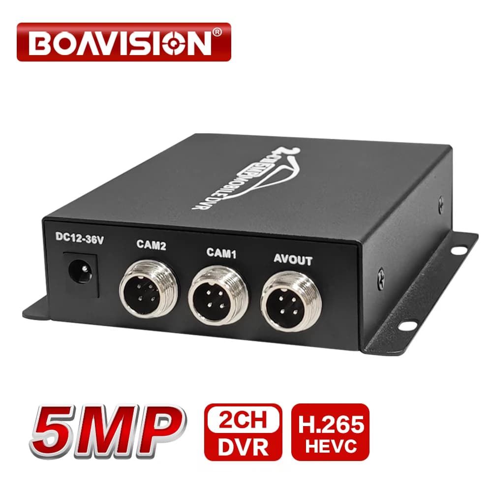 2 Channel Mobile DVR Video Recorder with Double Slots for SD Card, Remote Control, 8MP AHD/TVI/CVBS Security Camera Support