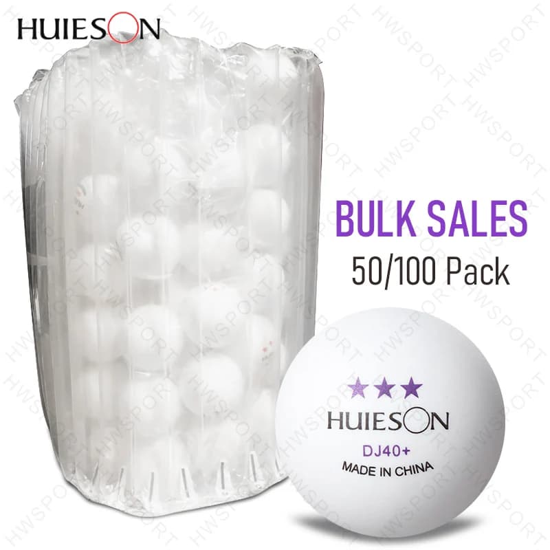 HUIESON Confezione da 50/100 palline da ping pong 3 stelle DJ40 + palline da ping pong con cucitura proiettile rotondo ABS palline in materiale nuovo per l'allenamento