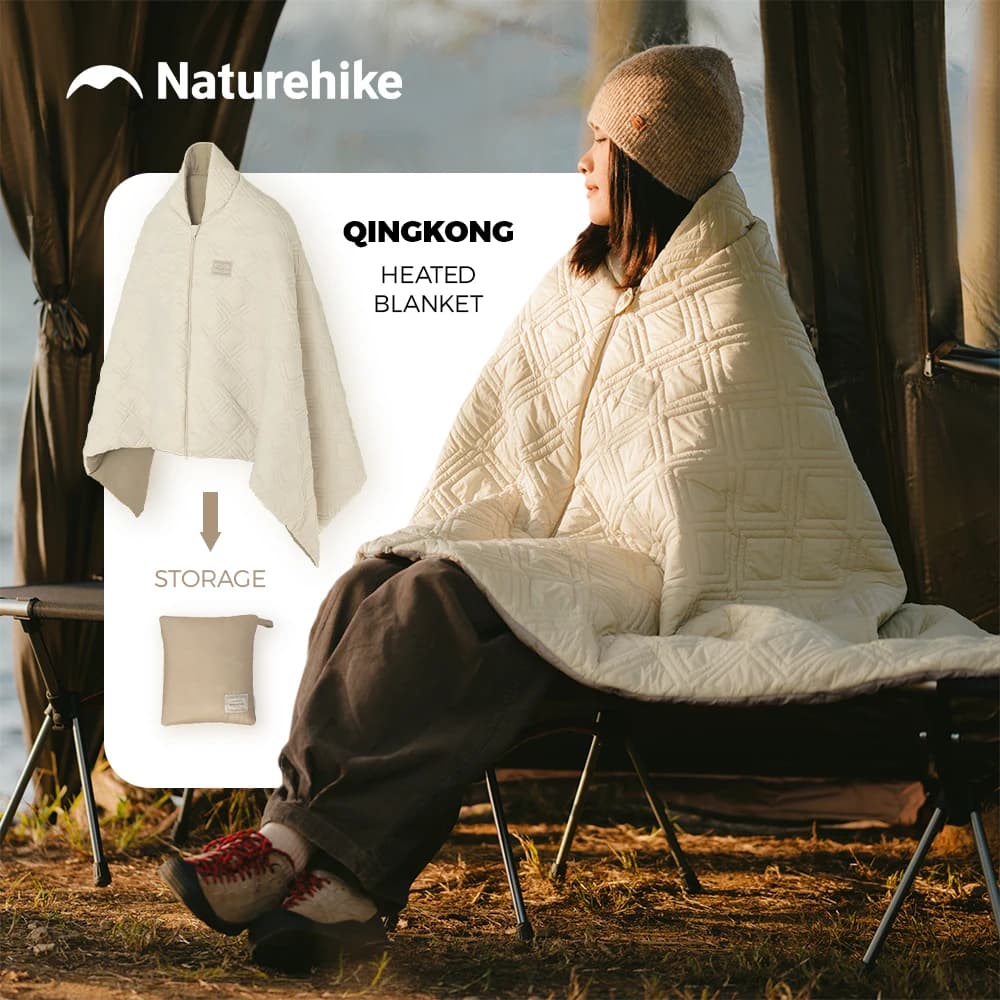 Naturehike electric USB heater cover 3 heating levels Wearable mantle for outdoors Poncho Wearing jacket Home Office