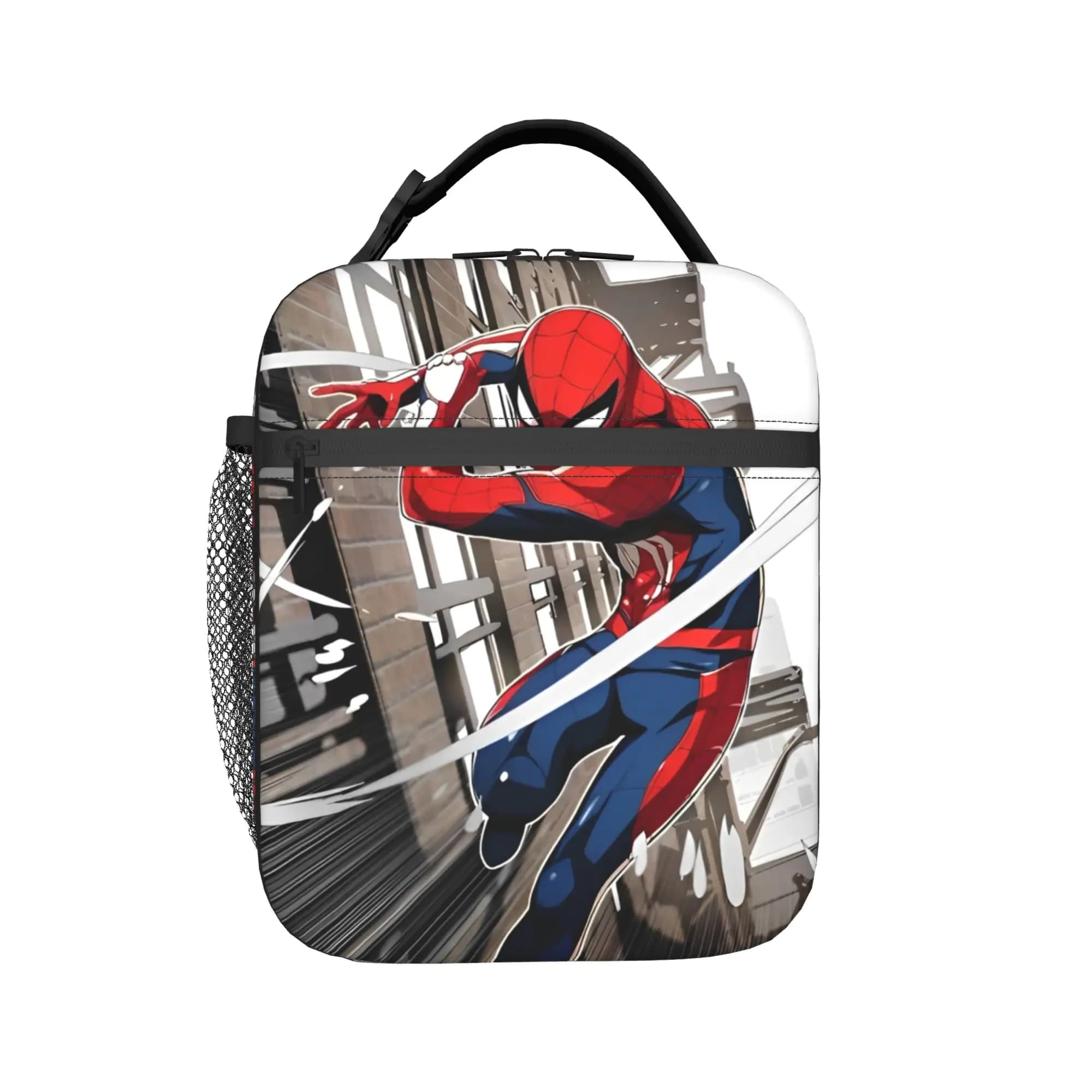 Spiders-Mans Insulated Lunch Bag Portable Superhero Lunch Container Cooler Bag Tote Lunch Box Office Travel Men Women