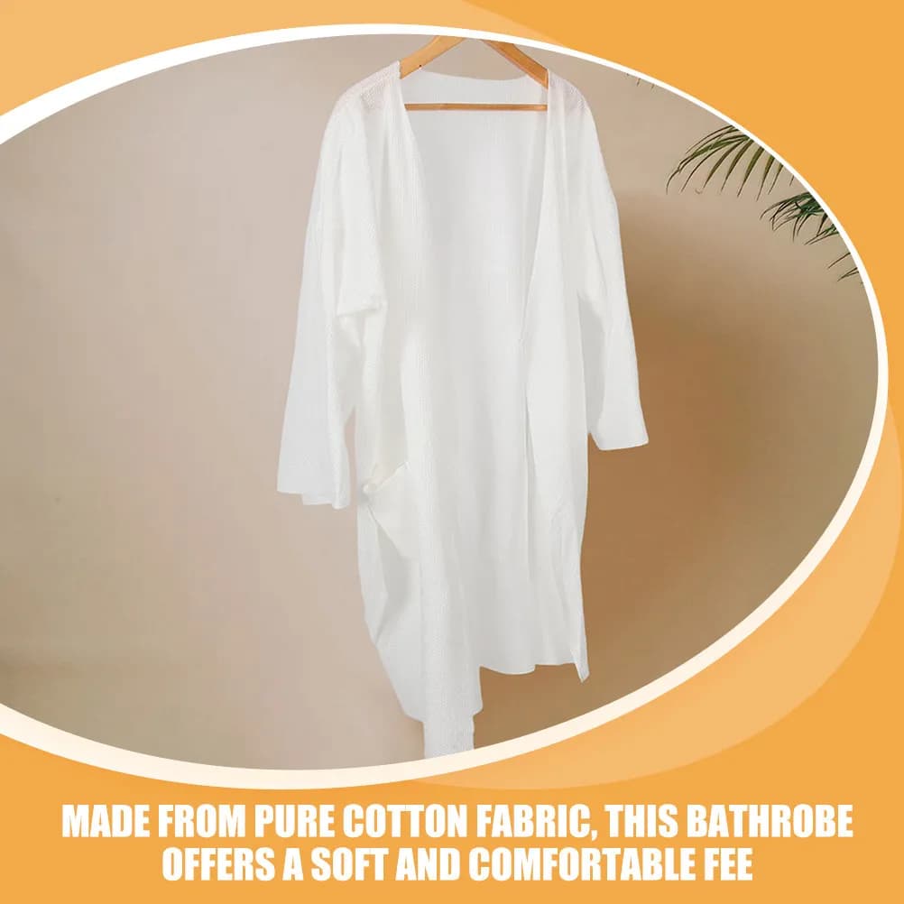 Pure Cotton Thickened Bath Robe Women Men Soft Breathable Hotel Spa Robe for Bathroom Sleepwear Sauna Use Hotel Robes
