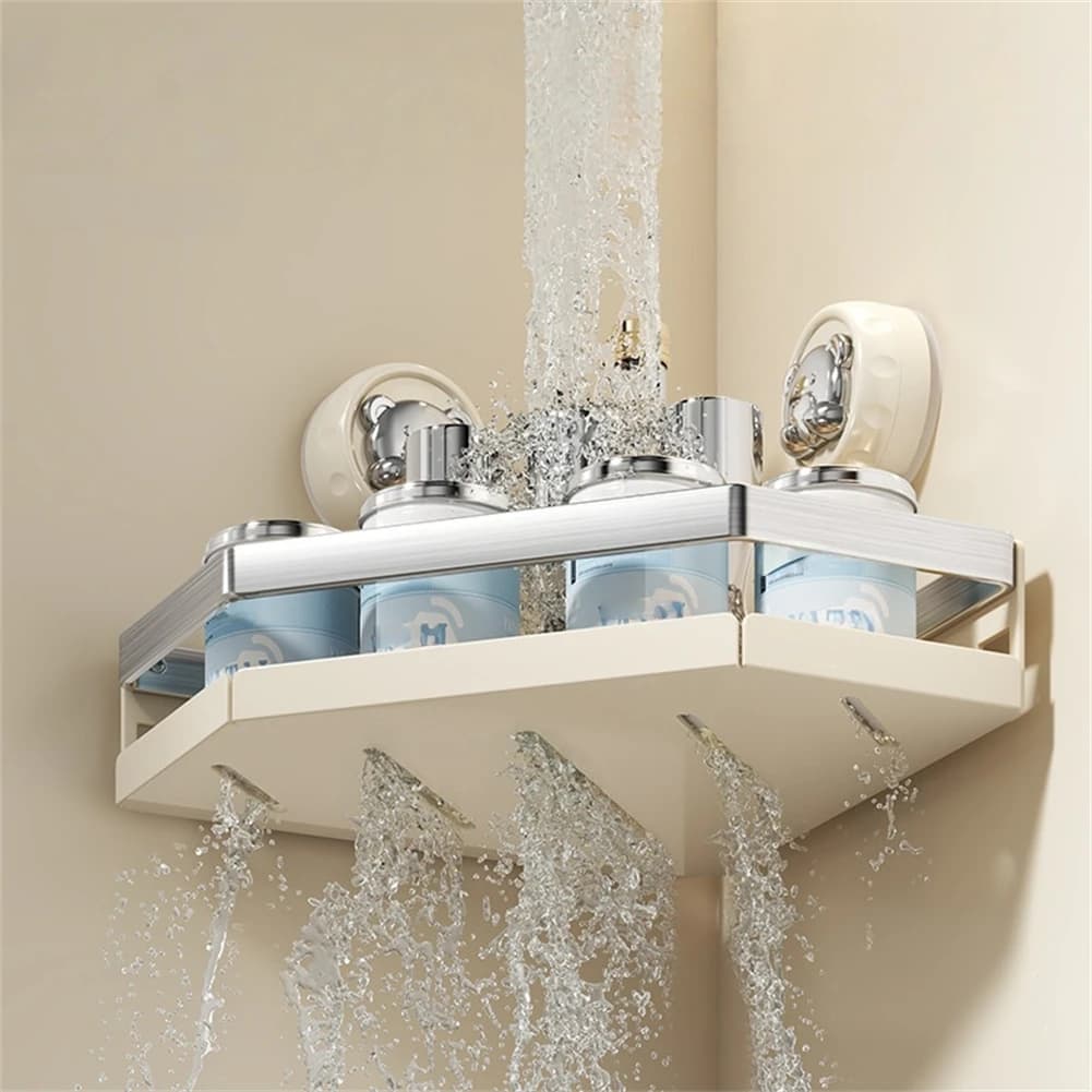 Bathroom Corner Shower Shelves Suction Cup Wall Mount Shampoo Organizer Holder Wall Corner Shelf For Bathroom Toilet Accessories