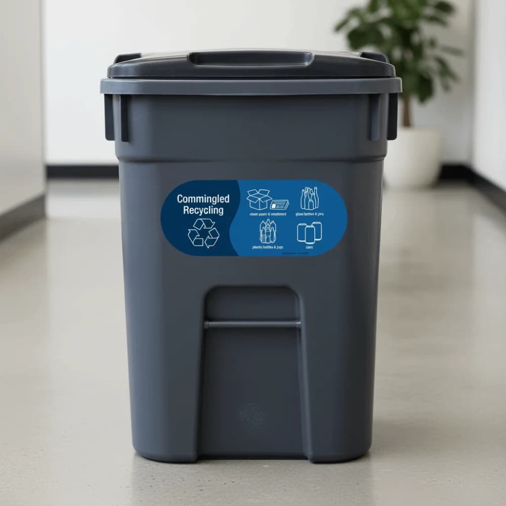 10 Pezzi Adesivi Impermeabili per Raccolta Differenziata, Etichette Adesive in Vinile per Bidoni della Spazzatura, Adesivi Decorativi Rimovibili per Riciclo Misto