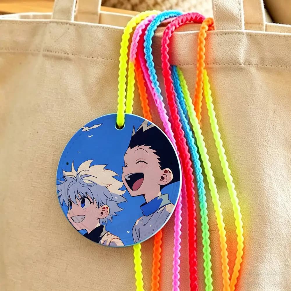 Etichetta per Bagagli in Pelle con Cartone Animato H X H Hunter, Porta Nome e Indirizzo per Valigie e Accessori da Viaggio