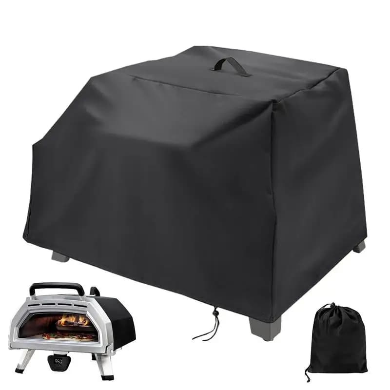 Copertura impermeabile per forno per pizza Copertura protettiva per forno per pizza antipolvere per esterni Accessori da campeggio antivento neri per barbecue Campeggio RV