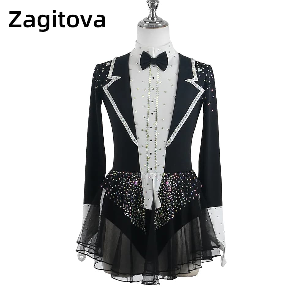Abito da Pattinaggio Artistico Zagitova per Donne, Gonna per Pattinaggio su Ghiaccio, Costume da Competizione per Ragazze