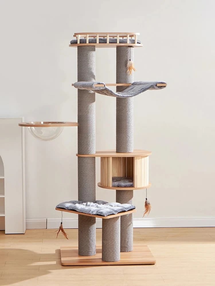 Grande struttura da arrampicata per gatti, nido per gatti, albero, scalatore verticale integrato per gatti, piattaforma per saltare