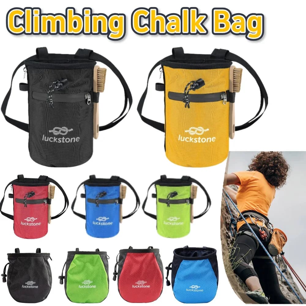 Waterproof chalk bag bucket with chalk brush Climbing magnesium powder bag for outdoor climbing equipment for weight lifting
