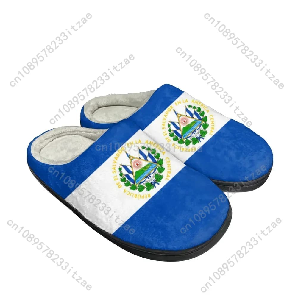Hot El Salvador Flag Custom Cotton Slippers Men Women's Teenagers Casual Long Sleeves Shoes Comfortable Thermal Slippers