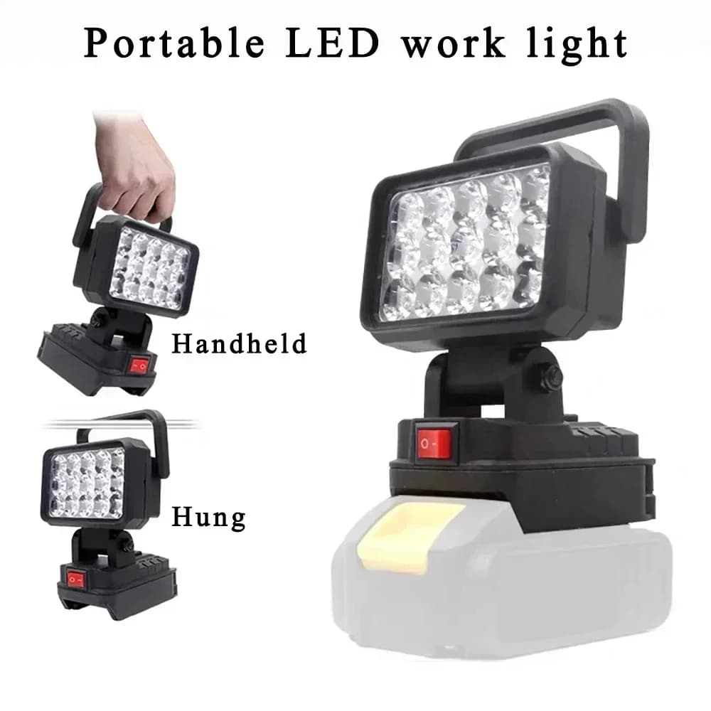 15 beads LED Work Lamp Headlight Portable Lamp Hand Lantern for Makita 18V Lithium Ion Battery Accessories BL1830 Working Lamp Light
