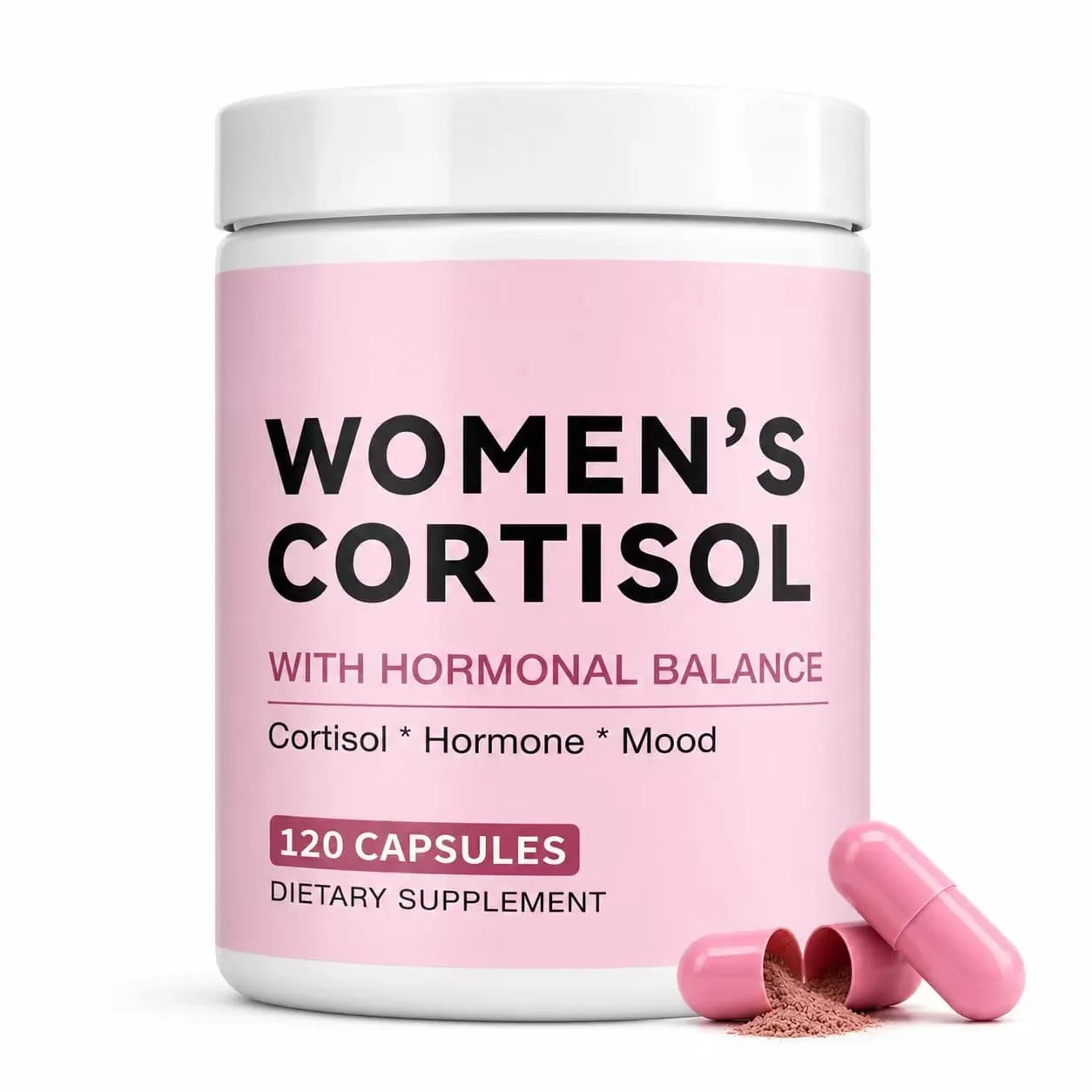 120 Pills Women's Cortisol Capsules Inositol Vitamins Dietary Supplements Hormonal Balance Mood Support