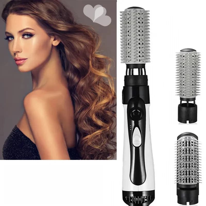 Professional 3-in-1 Multifunction Tool for Hair Styling: Hair dryer with Arricciacapelli and Electric Plate, Nylon Brush