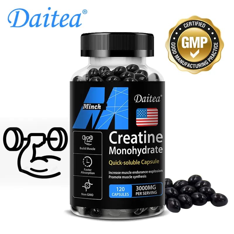 Creatina Monohidratato 3.000 Mg - Migliora l'energia e l'endurance, aumenta la massa muscolare e le prestazioni atletiche, 120 capsule