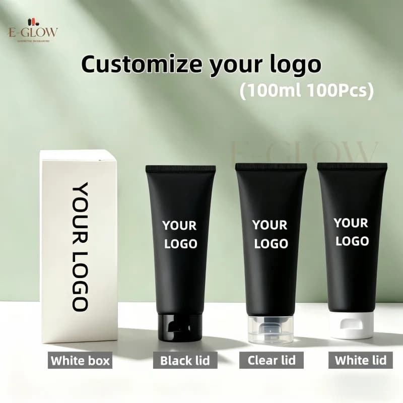 【Logo Customization】100Pcs Wholesale High Quality 100ml Cosmetic Packaging Flip Top Tube Sunscreen Face Wash Lotion Skin Care