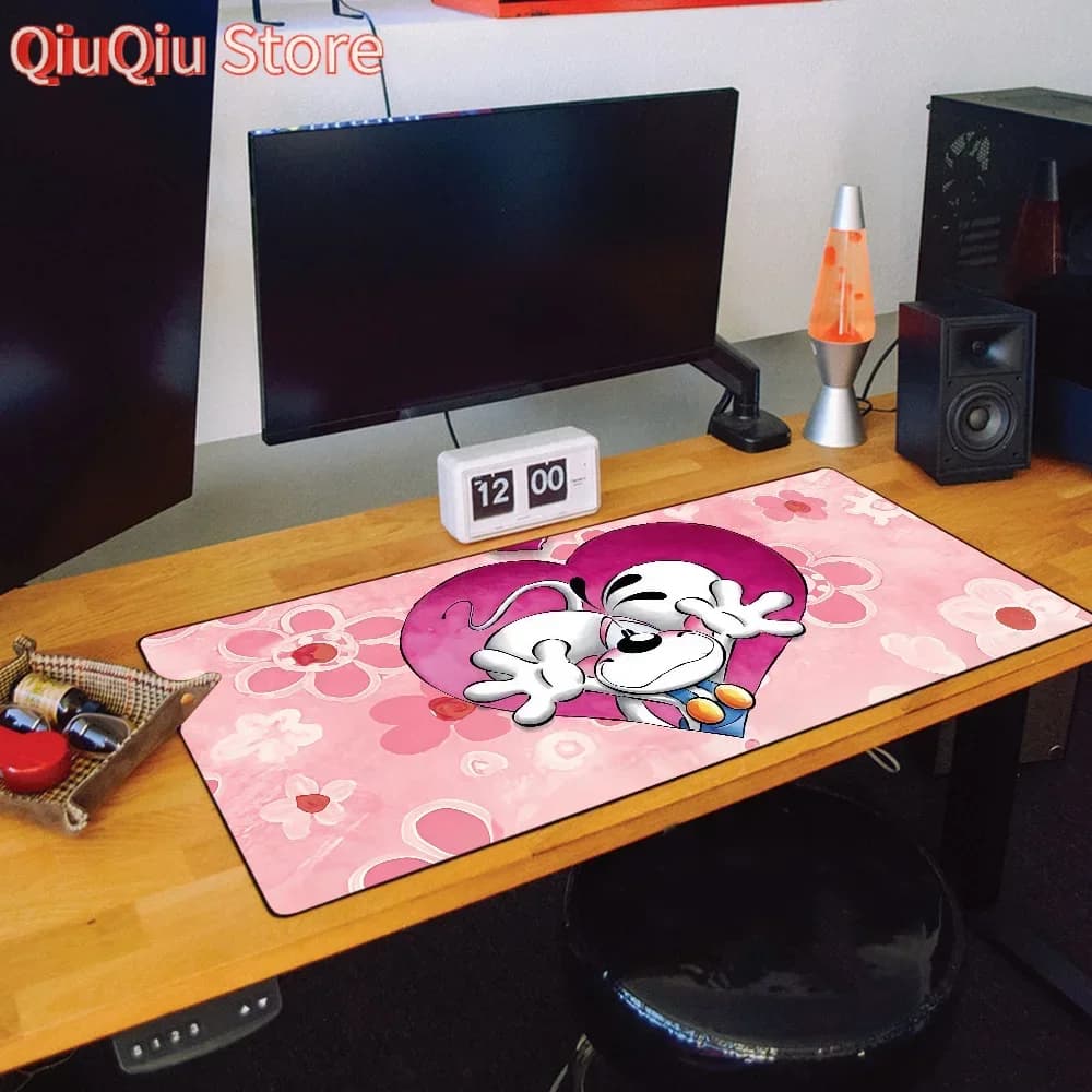 Cartoon Cute D-Diddl White jerboa Mouse Pad Grande tappetino da scrivania Tastiera ergonomica per ufficio in gomma PC antiscivolo Anti-caduta Casa personalizzata