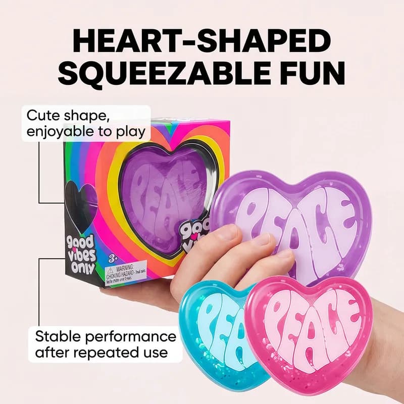 Disponibile Giocattolo Squishy a Forma di Cuore PEACE, Morbido e a Lenta Risalita, Antistress, Giocattolo Divertente Portatile, Regalo per il Relax Quotidiano degli Adulti