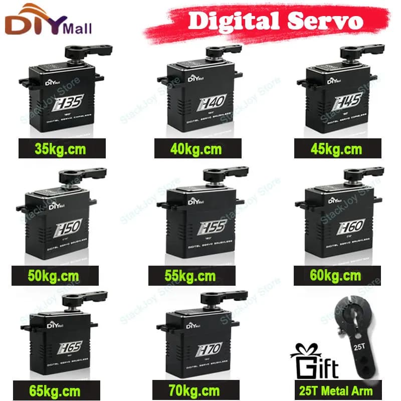 35kg-70kg Servo digitale senza spazzole a coppia elevata ingranaggio metallico impermeabile per 1/10 1/8 RC auto cingolate barca aereo robot IP67 nominale