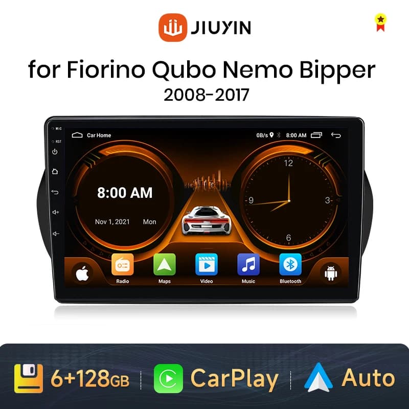 JIUYIN TS18 Per Fiat Fiorino Qubo Citroen Nemo Peugeot Bipper 2008 - 2017 Autoradio Multimediale 2 din Android Autoradio CarPlay