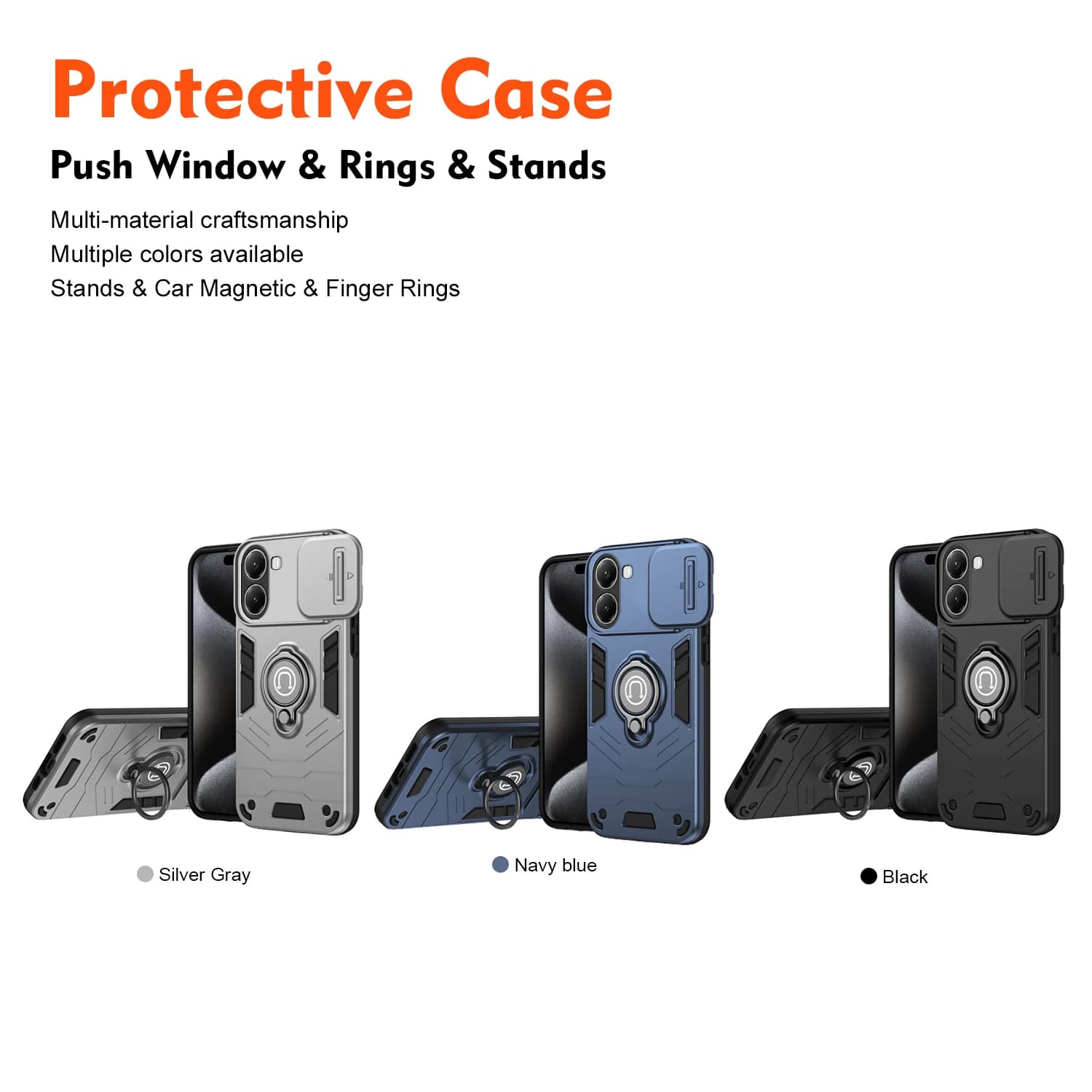 Case for Xiaomi Poco X7 Pro 5G Poko Car Magnetic Ring Holder Armor Shockproof Silicone Hard Phone Cover PocoX7Pro 2412DPC0AG