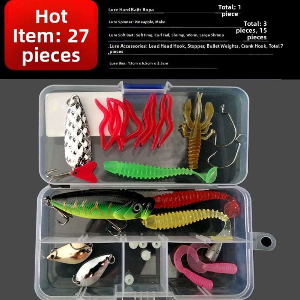 Bass Fishing Kit, Multilayer Water Fishing Box, Beginner Fishing Equipment