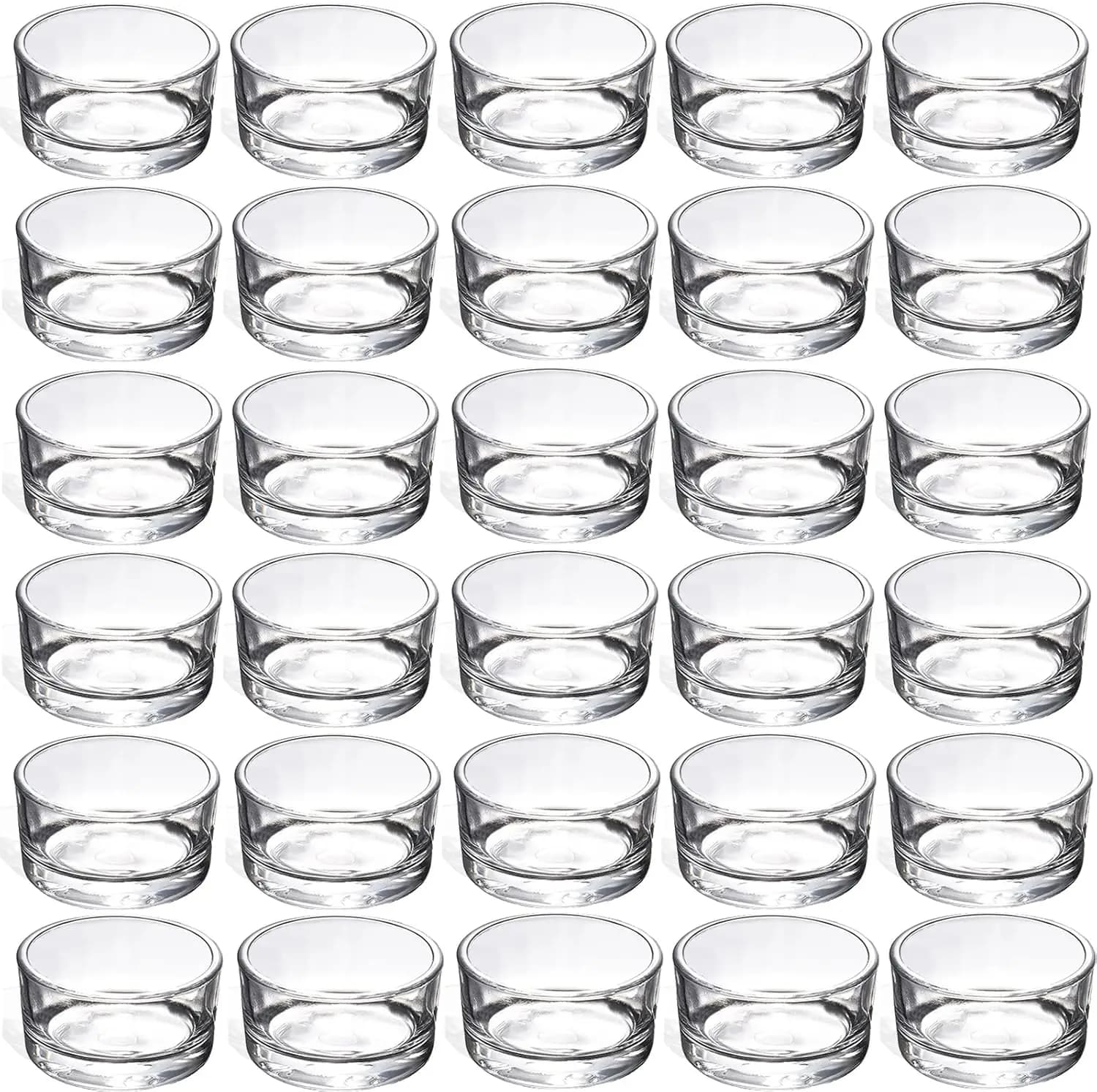 30 Portacandele in Vetro Trasparente per Matrimoni, Feste e Cene, Adatti per Candele Tealight da 1,5 Pollici
