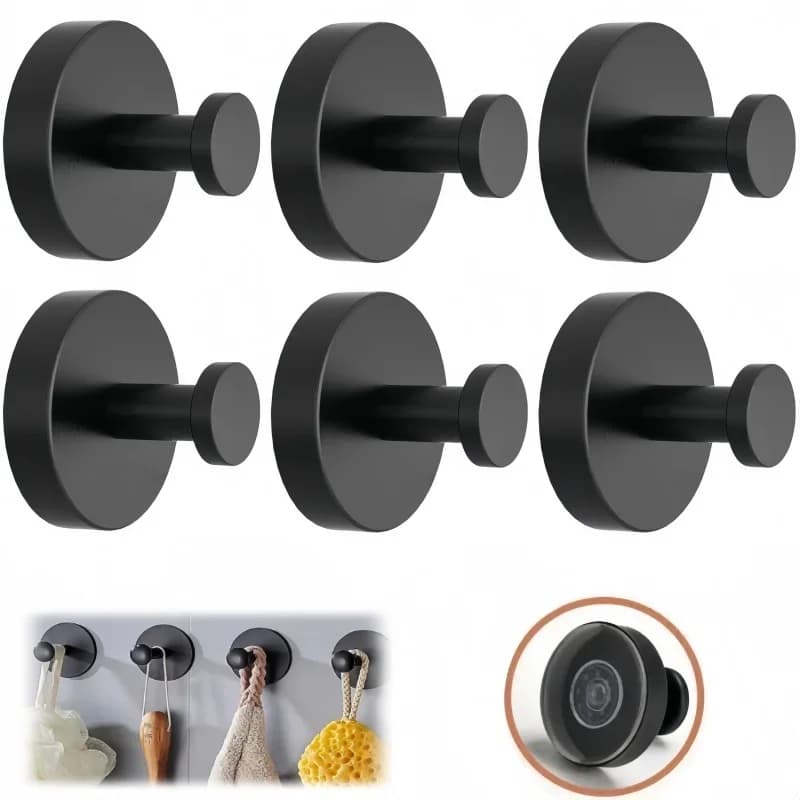 Ganci a ventosa Asciugamano Cappotto Accappatoio Gancio per montaggio a parete Supporto impermeabile Adatto per bagno Cucina Porta in vetro Specchio Piastrella