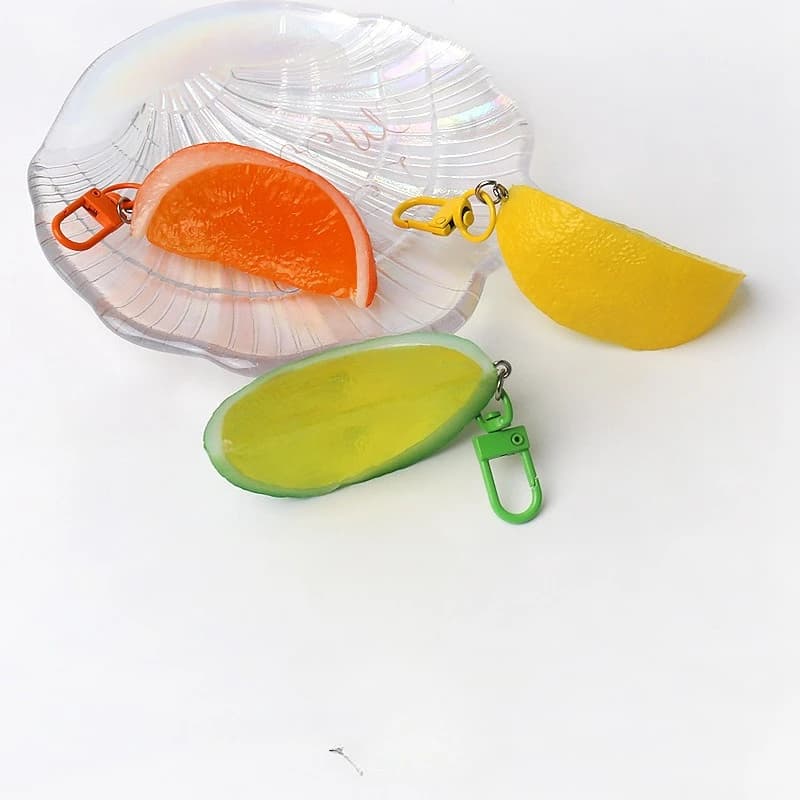 Divertente simulazione frutta limone arancione portachiavi versatile portachiavi ciondolo zaino ciondolo accessori personalizzati ornamento