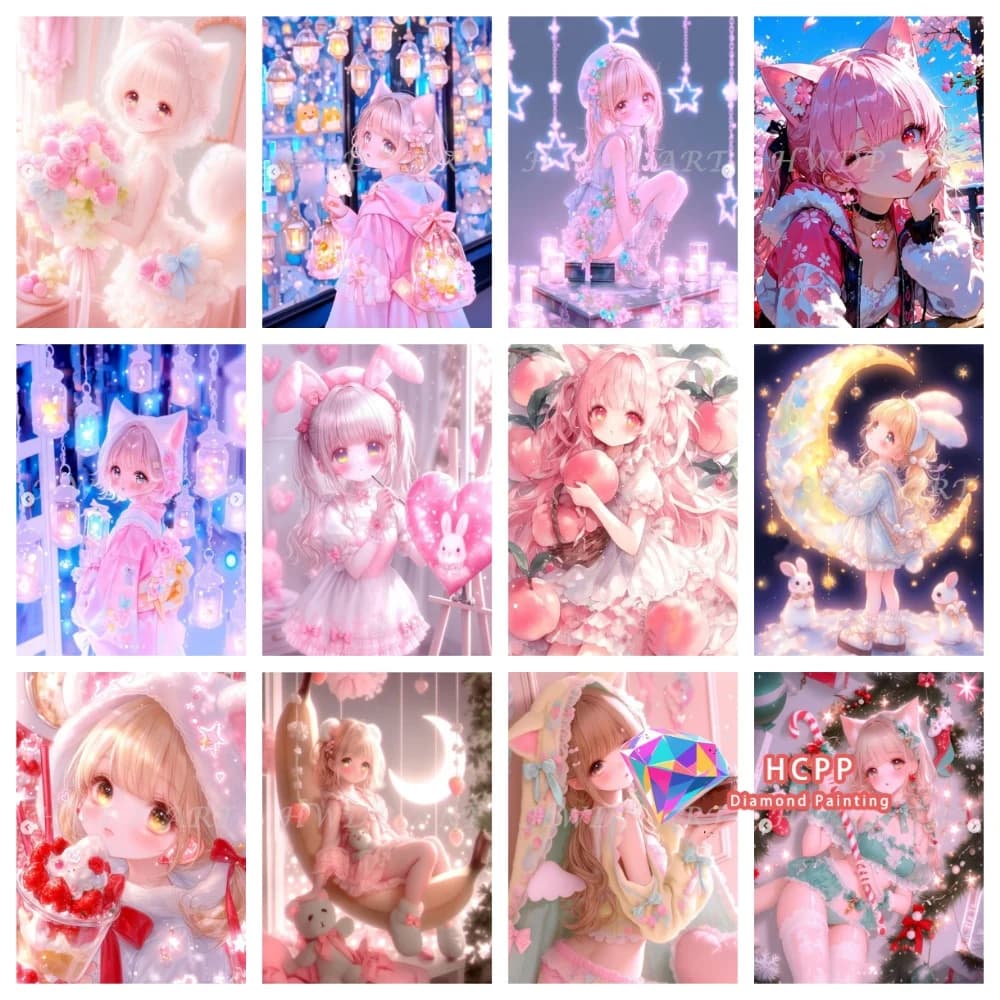 Cartoon Girl Fairy Diamond Painting Kit Square Round Diamond 5D DIY Mosaic Handmade Art Unique Exquisite Gift Crafts Home Decor