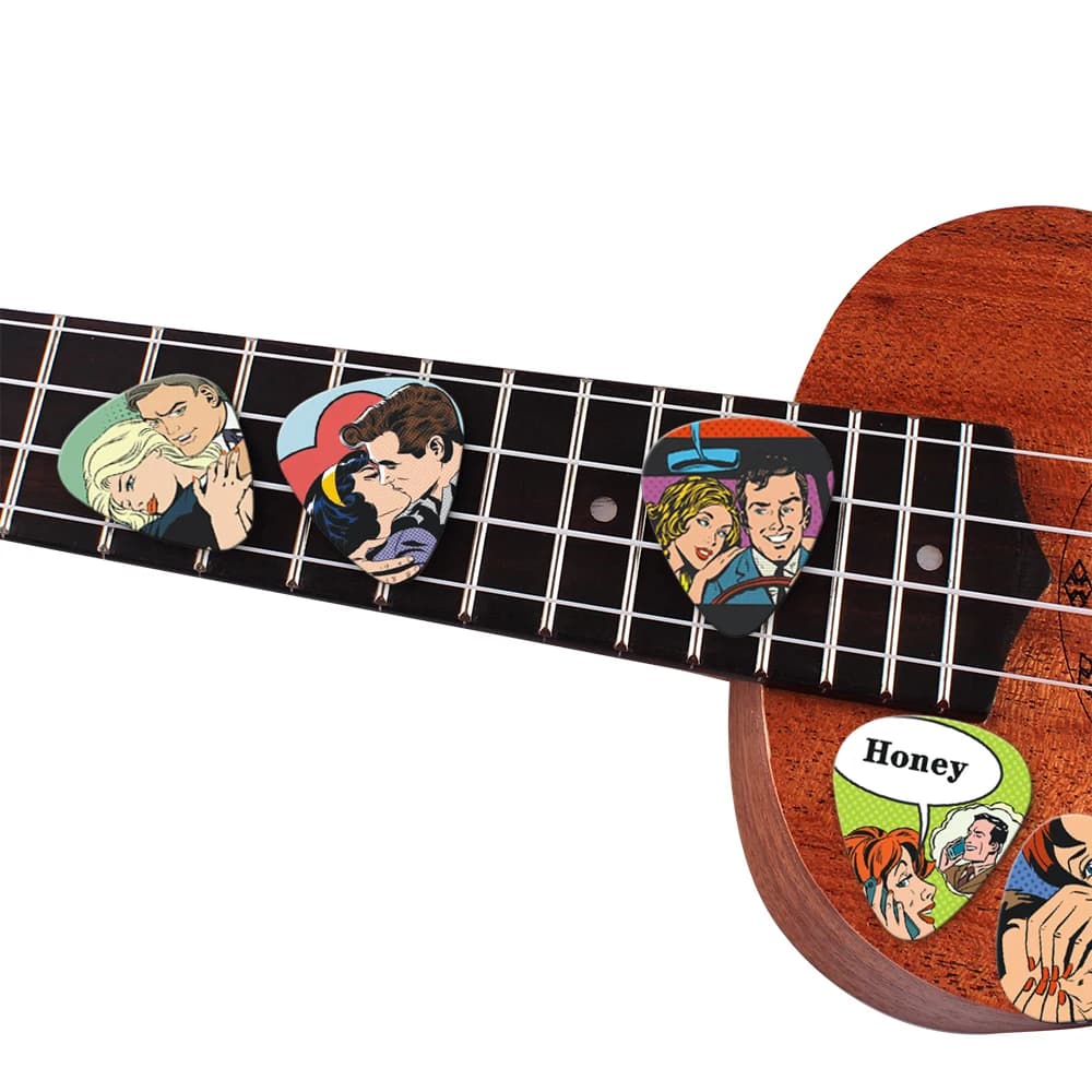 Nuovo 0.46/0.71/1.0Mm 10 pezzi pagaie per chitarra coppie di cartoni animati plettri per chitarra acustica accessori per strumenti musicali Pick Guitar