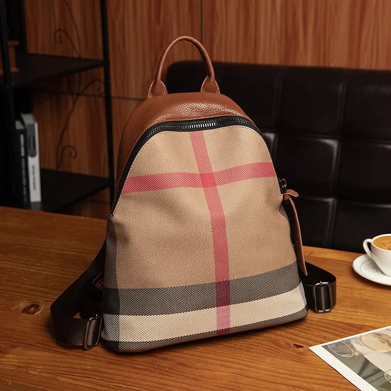 Nuovo Zaino Donna 2026 con Stampa Scozzese - Borsa Casual Elegante e Versatile per la Scuola, Zaino da Viaggio di Tendenza per il Pendolarismo Quotidiano