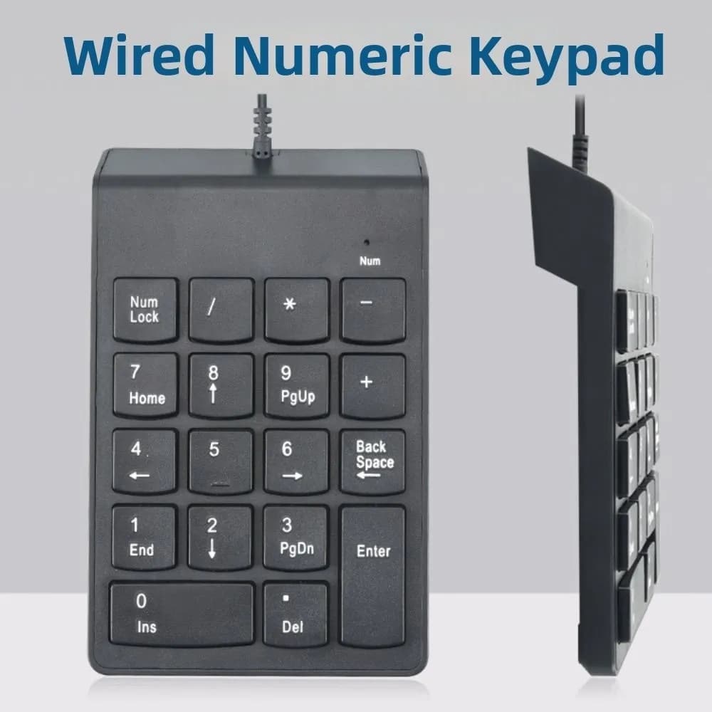 Multifunctional Mini Wired Numeric Keypad Portable Universal 18 Keys Keyboard Compact Ergonomic USB Digital Keyboard Accounting