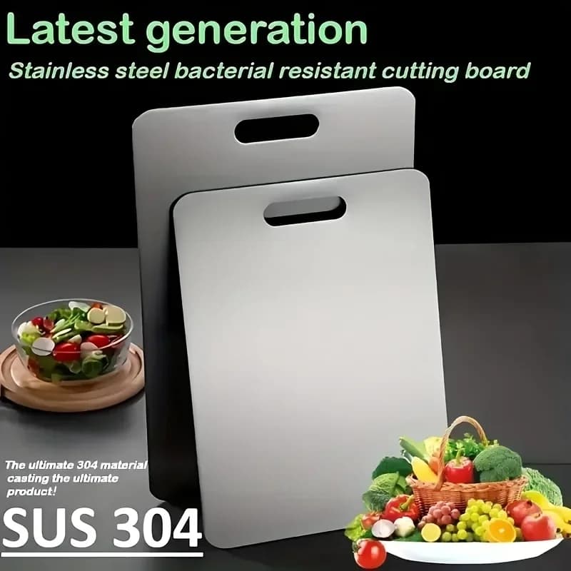 Stainless steel cutters 304 Double Sided 46x30CM Antibacterial and anti-moulded cutter Kitchen accessories