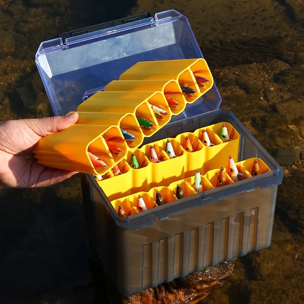 24 Grids Plastic Fishing Box Minnow Squid Jig Hard Bait Container Webfoot Octopus Egi Storage Organizer Box