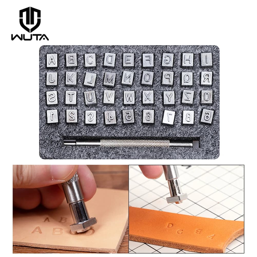 37pcs Leather Alphabet Stamps Punch Capital Letters & Number Stamping Tools Set DIY Custom Name Logo Punching Tool 4mm/6mm Metal