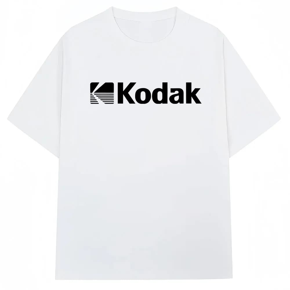 Kodak Summer Brand Trendy Letter Print 100% puro cotone T-shirt da uomo Daily Street Casual manica corta traspirante che assorbe il sudore
