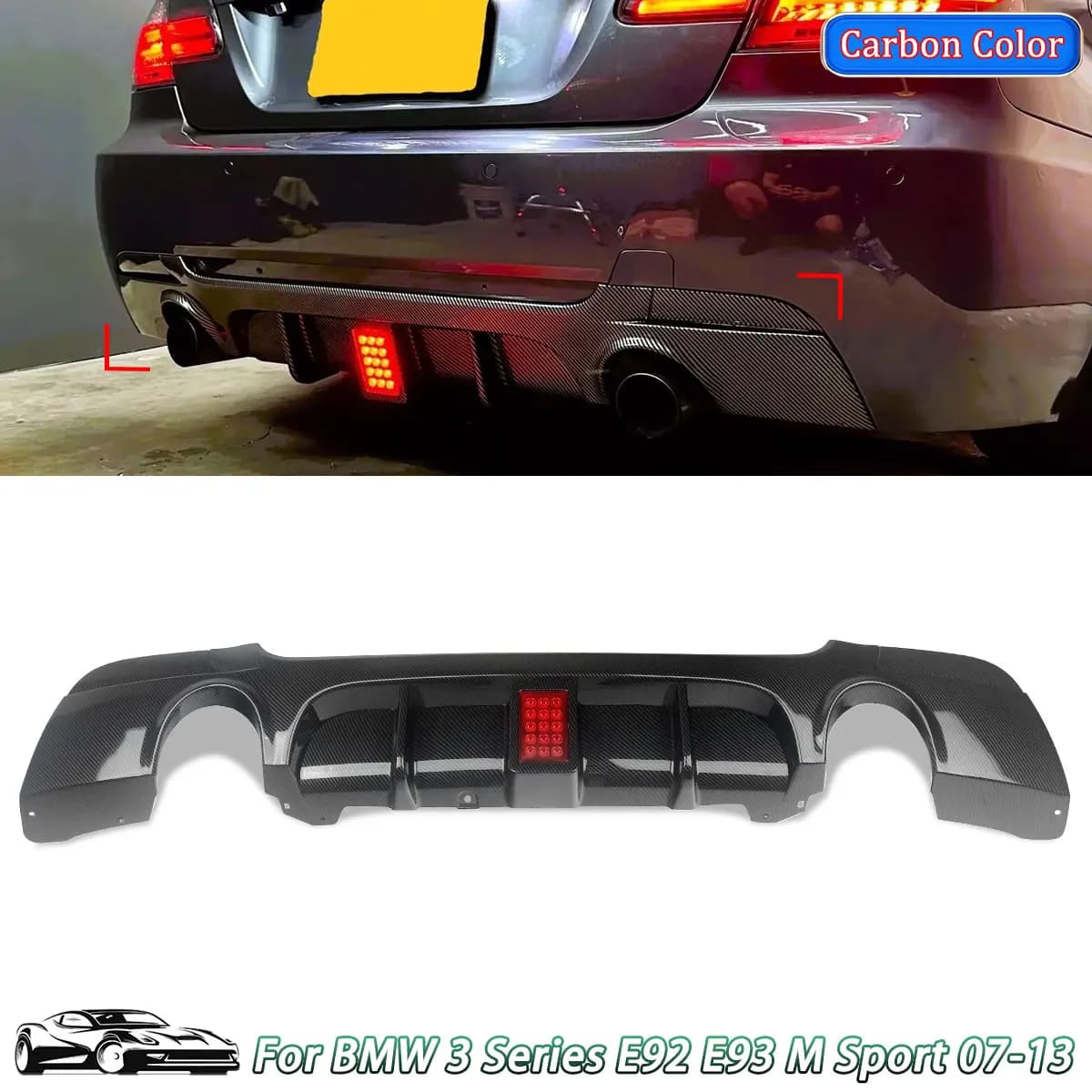 Labbro diffusore paraurti posteriore per BMW E92 E93 328i 335i M Sport 2007-2013