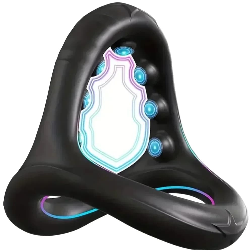Anello per il pene in silicone che migliora l'erezione - Triangolare con perline massaggianti, anello per il pene per l'eiaculazione ritardata, sex toy per uomo