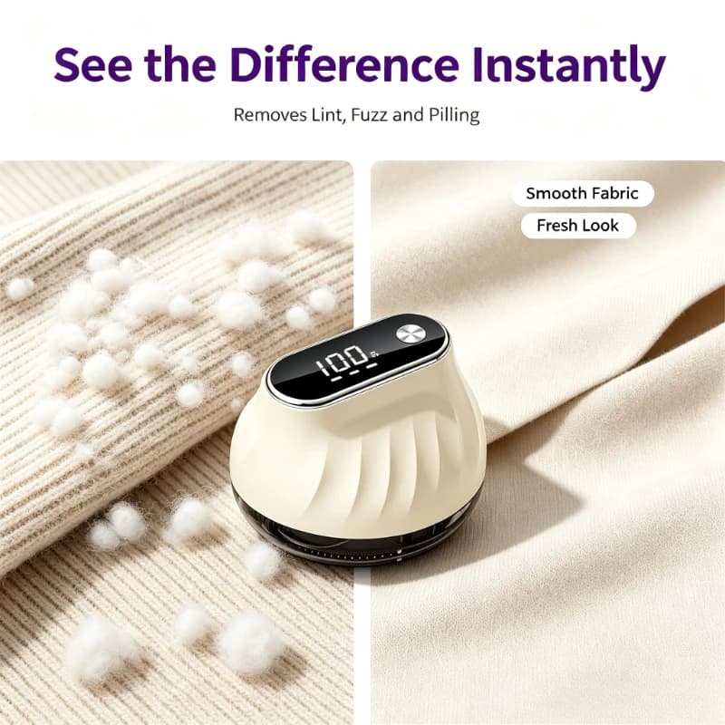 Rechargeable Electric Lint Remover Portable Digital Display Fuzz Shaver Sweater Defuzzer Smart Machine for Clothes Fabric Care