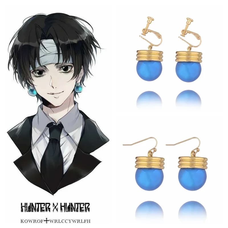 Phantom Troupe Chrollo Lucilfer Orecchini Cosplay Anime Hunter x Hunter Orecchini a clip per donna Uomo Gioielli regalo