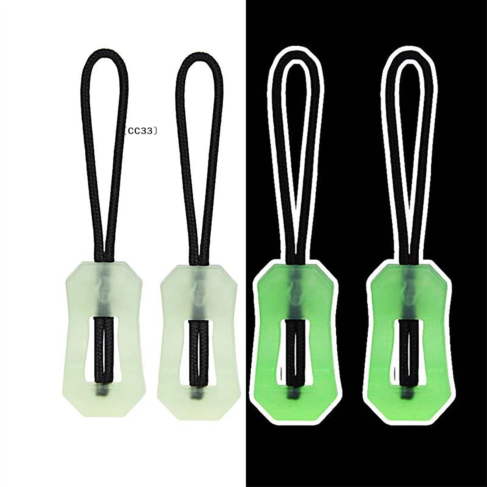 Kit di 5 pezzi di tiranti per cerniere luminosi che si illuminano al buio per cappotti, giacche, zaini, tende, cerniere per esterni〔CC33〕