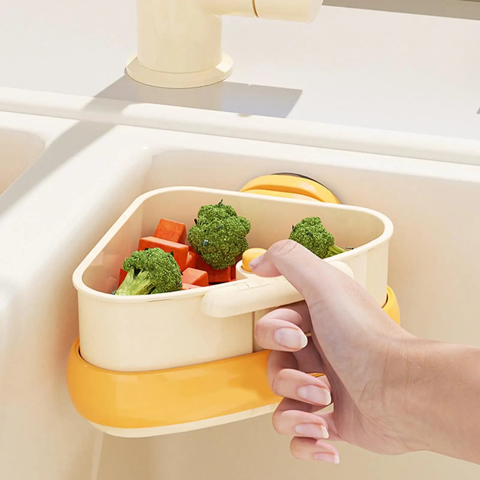 Filtro per lavello Cestello angolare Ventosa Cestello per lavello per rifiuti alimentari Filtro per rifiuti multifunzionale Porta strofinaccio per