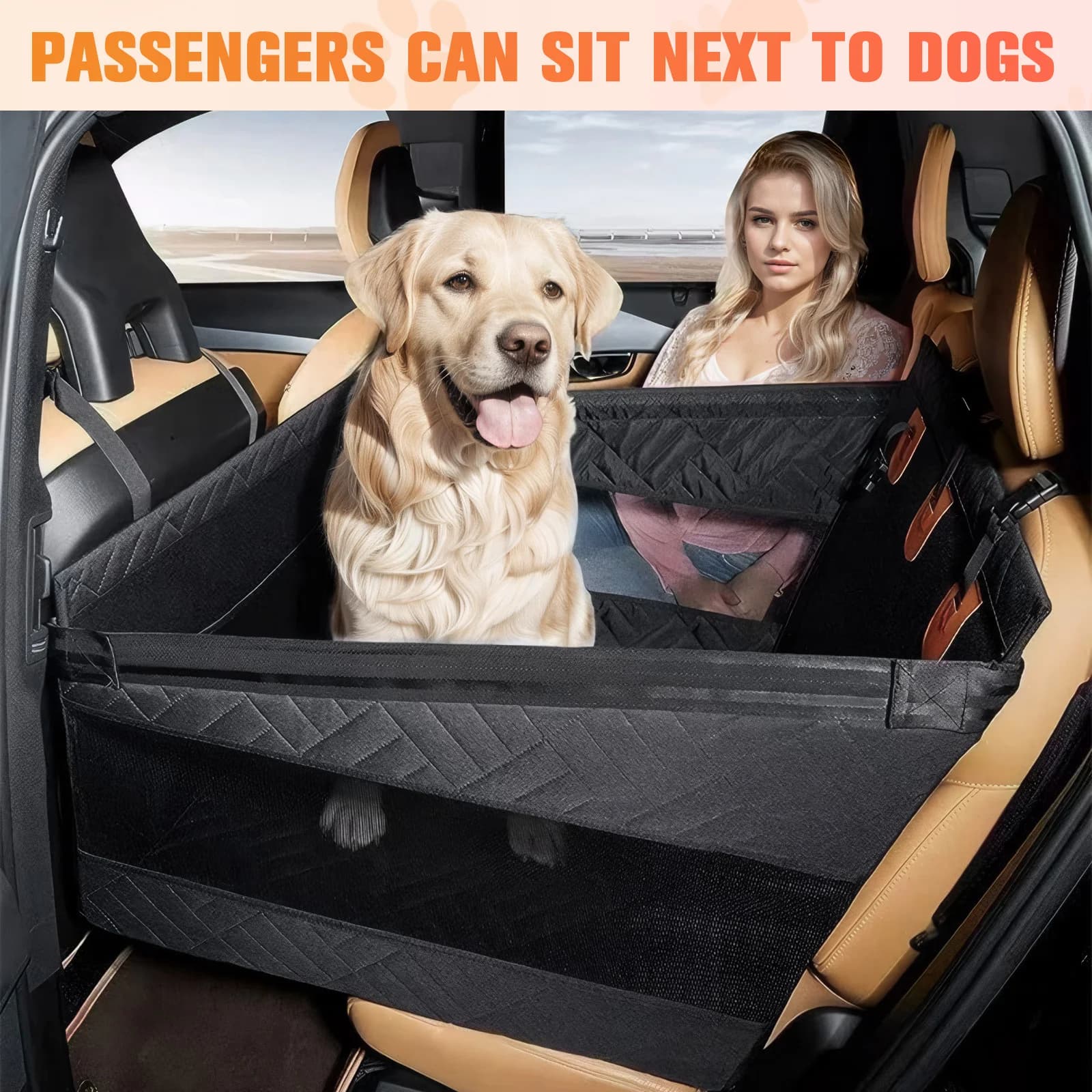 Coprisedile per Auto per Cani, Antiscivolo e Impermeabile, Amaca per Cani, Protezione per Sedile Auto per Animali Domestici