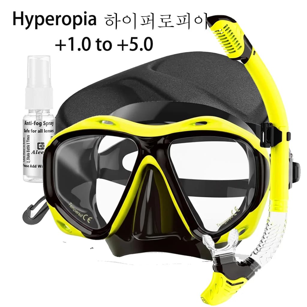 Underwater mask from +1.0 to +5.0, diving set for snorkeling in tempered glass for man woman