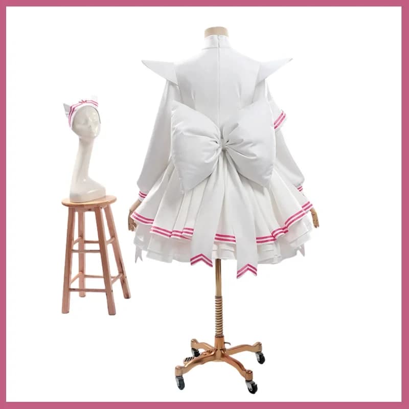 5;e,8\v,5/XqAnime Cardcaptor Kinomoto Sakura Cosplay Costume White Nurse Dress Uniform Hat Wig Woman Sexy Hallof,5'h\8/m'