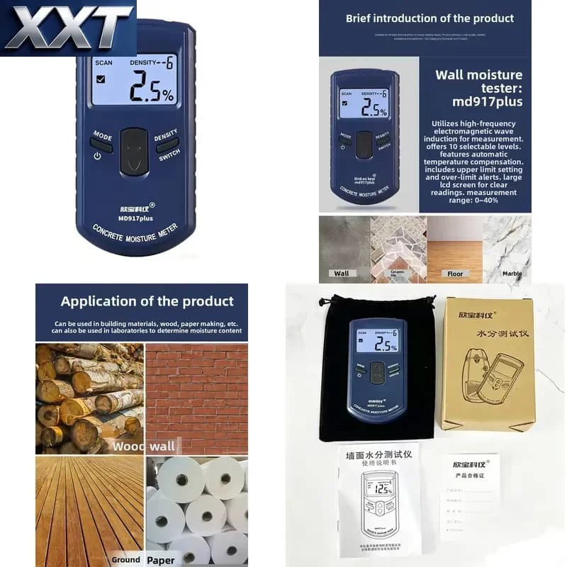 XXT MD917 Plus Digital Hygrometer Humidity Gauge Concrete Wall Moisture Meter Humidity