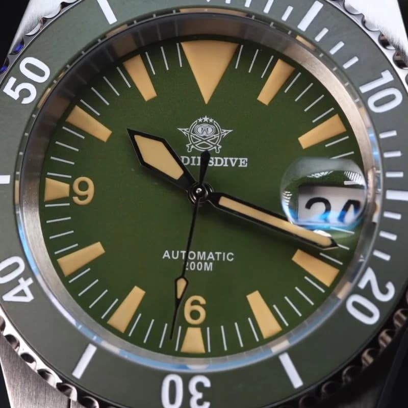 ADDIESDIVE Orologio meccanico automatico Acciaio inossidabile 316L Lunetta in ceramica Cristallo di zaffiro 20Bar Diver C3 Orologio luminoso per uomo