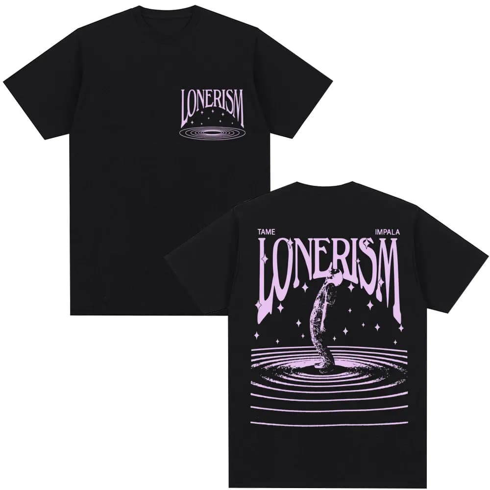 Rock Band Tame Impala Lonerismo T-shirt grafica Uomo Donna Musica pop T-shirt stile vintage T-shirt da strada in cotone casual oversize