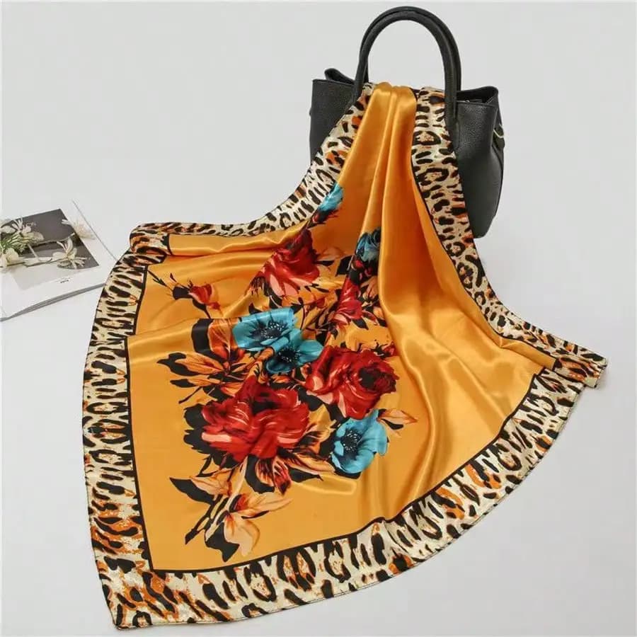1 bandana floreale leopardata per donna, elegante sciarpa per la testa, fascia per capelli versatile, accessorio di moda per abiti quotidiani