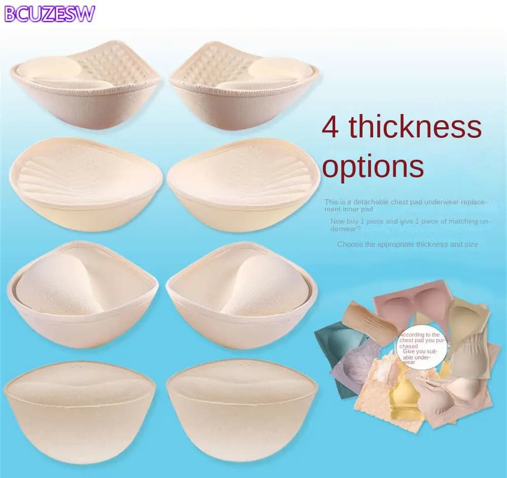 Inserti per reggiseno push up addensati 3D Inserti per biancheria intima da donna Sollevamento del seno piccolo Fodera per reggiseno imbottito in spugna traspirante Inserto per reggiseno per costume da bagno